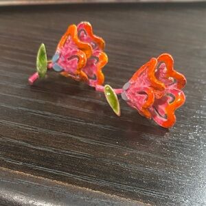 ‼️SALE‼️Vintage ART Enamel Butterfly Clip-On Earrings